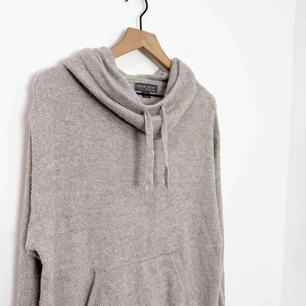 Barefoot Dreams Cozy Chic Lite #906 Light Gray Hooded Pullover Sweater Medium - Picture 3 of 7